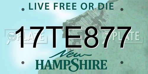 17TE877 New Hampshire License Plate