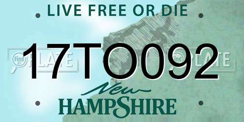 17TO092 New Hampshire License Plate