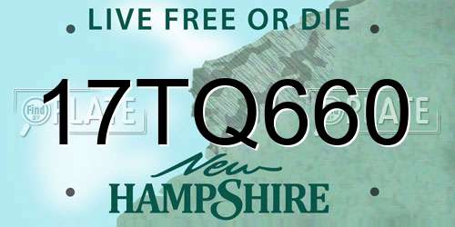 17TQ660 New Hampshire License Plate