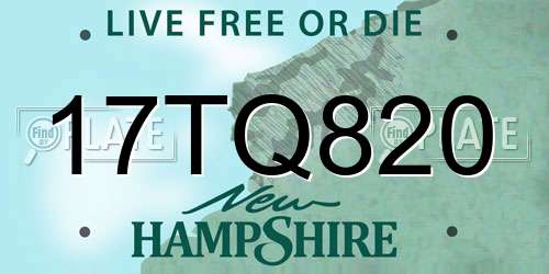17TQ820 New Hampshire License Plate