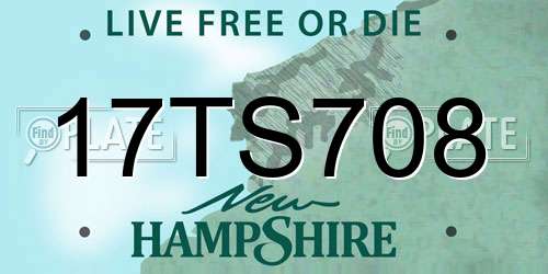 17TS708 New Hampshire License Plate
