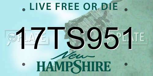 17TS951 New Hampshire License Plate