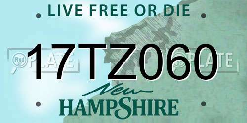 17TZ060 New Hampshire License Plate