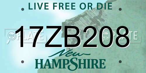 17ZB208 New Hampshire License Plate
