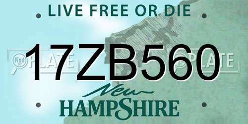 17ZB560 New Hampshire License Plate