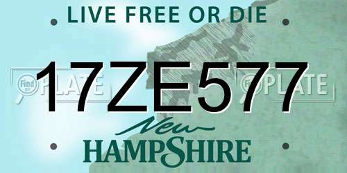 17ZE577 New Hampshire License Plate