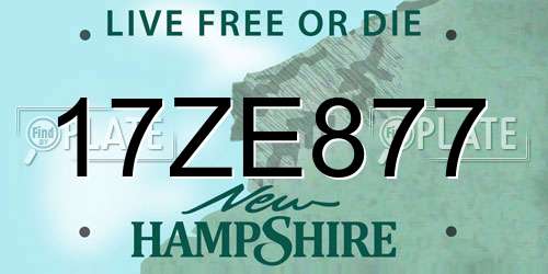 17ZE877 New Hampshire License Plate