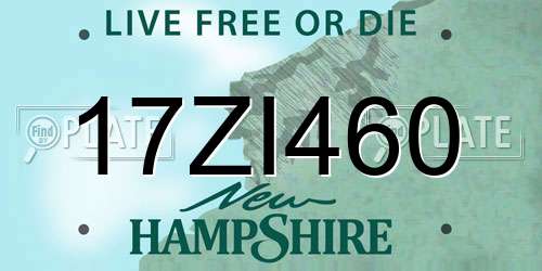 17ZI460 New Hampshire License Plate