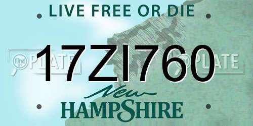 17ZI760 New Hampshire License Plate