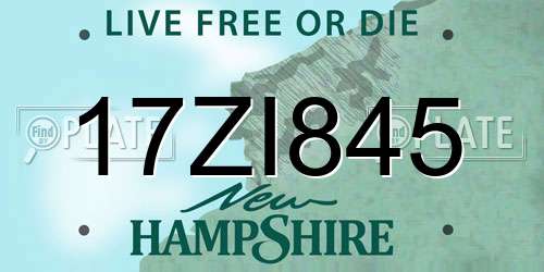 17ZI845 New Hampshire License Plate