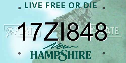17ZI848 New Hampshire License Plate