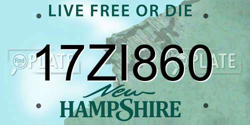 17ZI860 New Hampshire License Plate