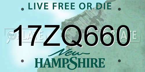 17ZQ660 New Hampshire License Plate