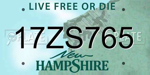 17ZS765 New Hampshire License Plate