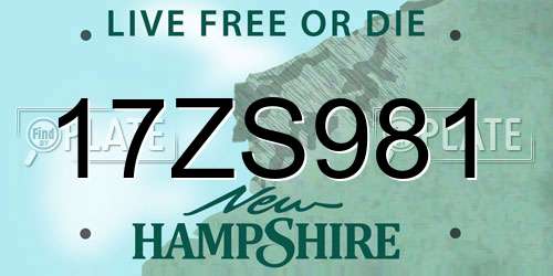 17ZS981 New Hampshire License Plate