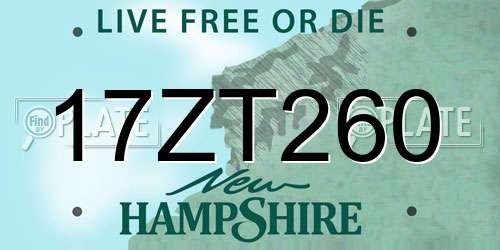 17ZT260 New Hampshire License Plate