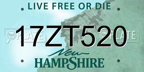 17ZT520 New Hampshire License Plate