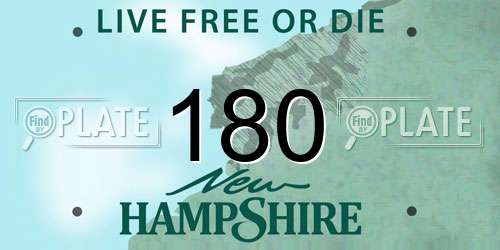 180 New Hampshire License Plate