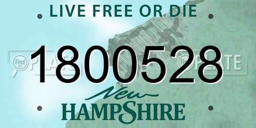 1800528 New Hampshire License Plate