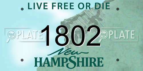 1802 New Hampshire License Plate