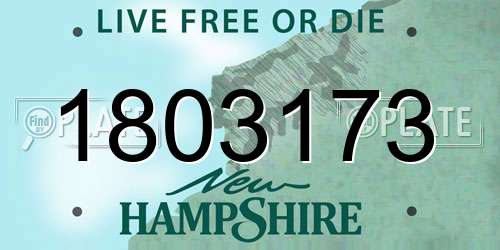 1803173 New Hampshire License Plate