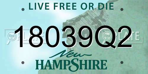 18039Q2 New Hampshire License Plate
