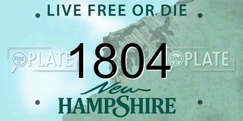 1804 New Hampshire License Plate
