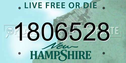 1806528 New Hampshire License Plate