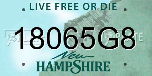 18065G8 New Hampshire License Plate