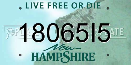 18065I5 New Hampshire License Plate