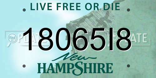 18065I8 New Hampshire License Plate
