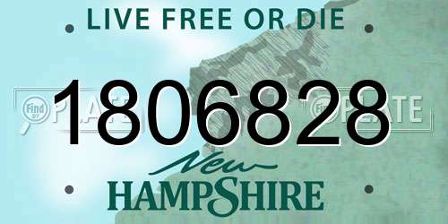1806828 New Hampshire License Plate