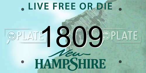 1809 New Hampshire License Plate