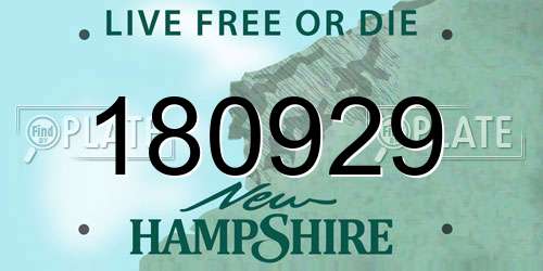 180929 New Hampshire License Plate