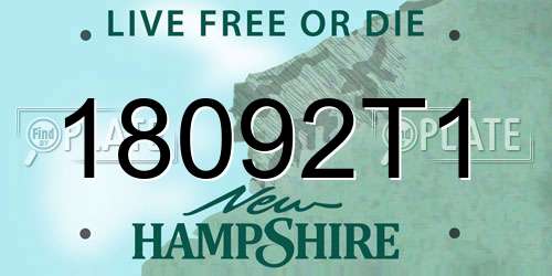 18092T1 New Hampshire License Plate