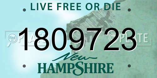 1809723 New Hampshire License Plate