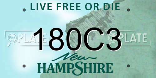 180C3 New Hampshire License Plate