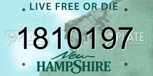 1810197 New Hampshire License Plate
