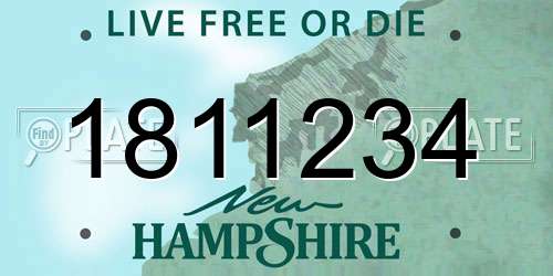 1811234 New Hampshire License Plate