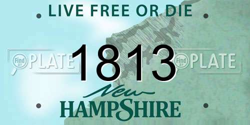 1813 New Hampshire License Plate