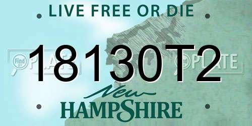 18130T2 New Hampshire License Plate