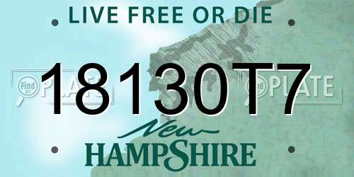 18130T7 New Hampshire License Plate
