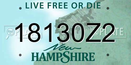 18130Z2 New Hampshire License Plate