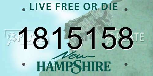 1815158 New Hampshire License Plate