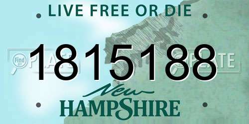 1815188 New Hampshire License Plate