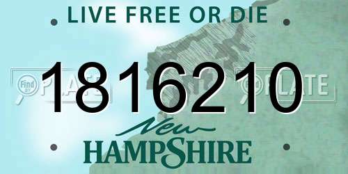 1816210 New Hampshire License Plate