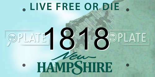 1818 New Hampshire License Plate