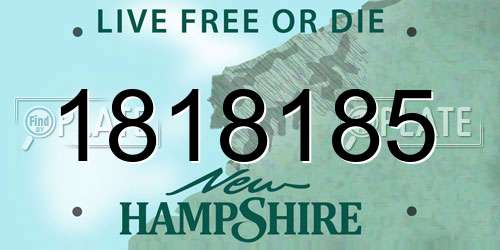 1818185 New Hampshire License Plate