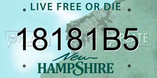 18181B5 New Hampshire License Plate