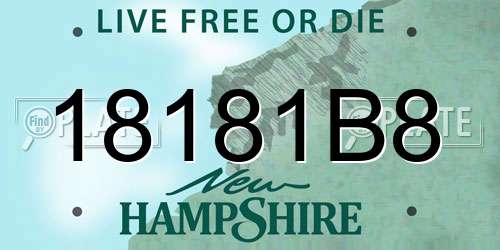 18181B8 New Hampshire License Plate